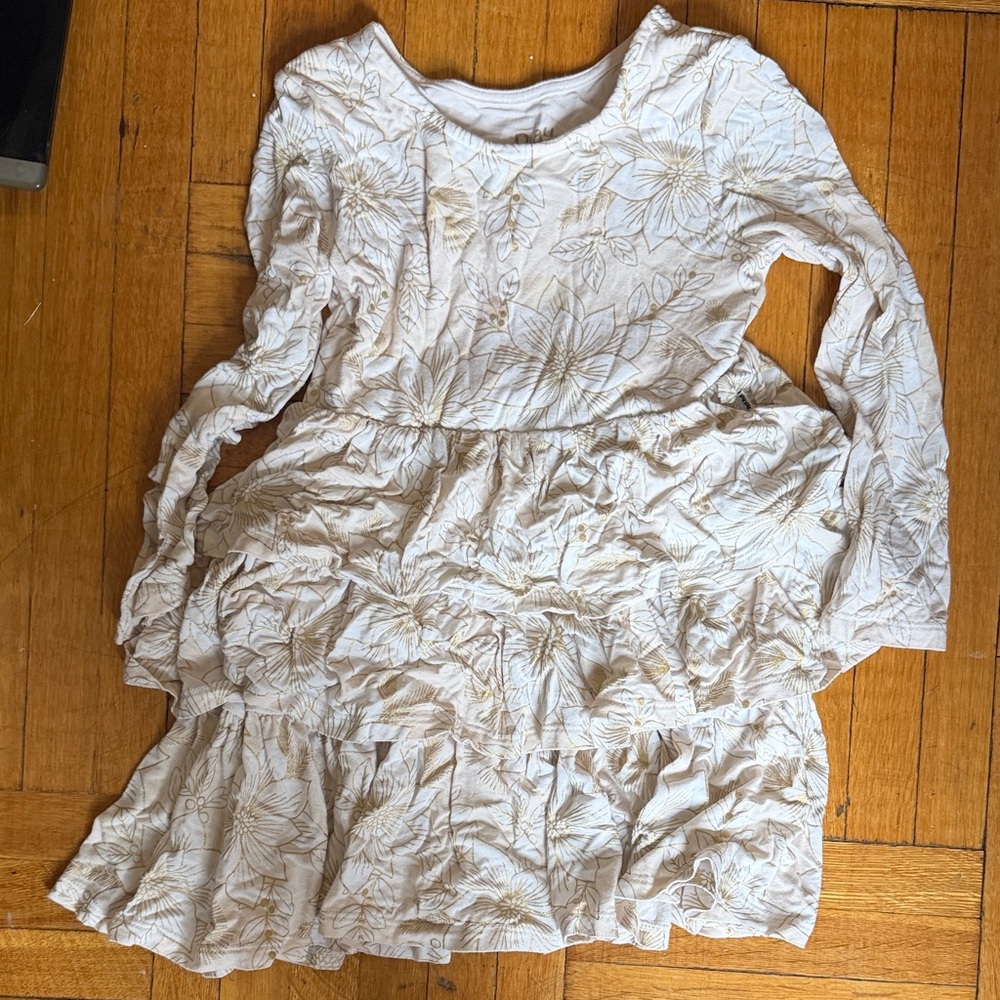 Little Sleepies Cream Floral Kids Dress